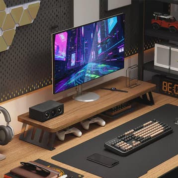 Houten Monitorverhoger met Opbergruimte - Ergonomische Burea, Huis en Inrichting, Verzenden, Nieuw