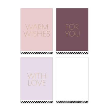 3x kaart A7 kerst paars modern mix (Small Business), Ophalen of Verzenden, Nieuw