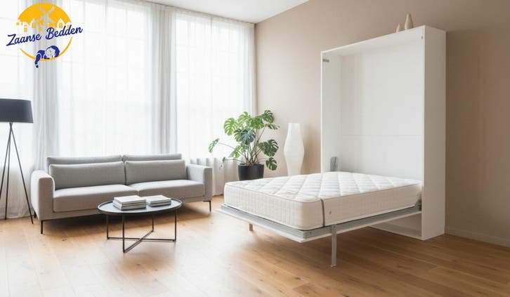 Compaqt Deluxe Verticaal Opklapbed, Huis en Inrichting, Slaapkamer | Bedden, Wit, Nieuw, Verzenden
