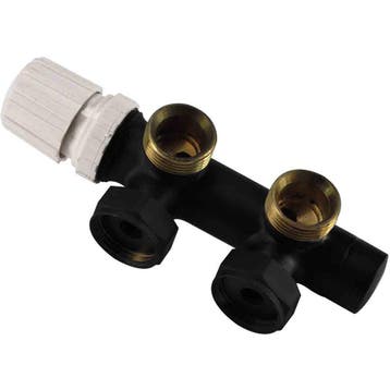 Riko Thermostatisch 3/4 Onderblok Haaks-Links - Mat Zwart, Doe-het-zelf en Verbouw, Verwarming en Radiatoren, Ophalen of Verzenden