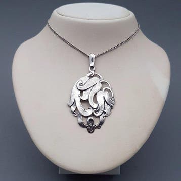 Zilver, Art Nouveau - Ketting met hanger - Alex Meijer, Antiek en Kunst