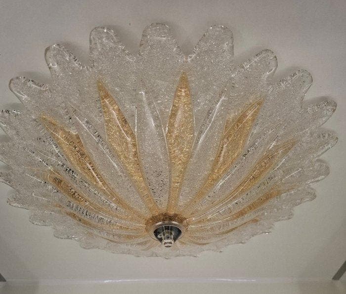 Plafondlamp - Ø 47 cm – Italia 60/70s - Muranoglas, Antiek en Kunst, Curiosa en Brocante