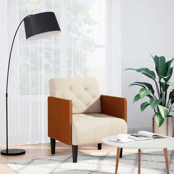 vidaXL Fauteuil met armleuningen 55 cm Linnen, Huis en Inrichting, Fauteuils, Verzenden, Nieuw