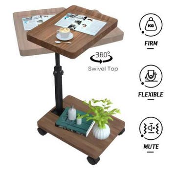 Overbed tafel met wielen – verstelbaar laptopbureau, Verzenden, Nieuw