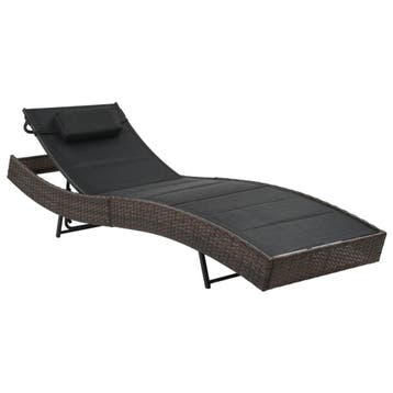 Design Ligbed Bruin | 35% Korting - Retour, Ophalen of Verzenden, Zo goed als nieuw, Rotan, Verstelbaar