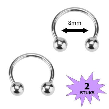 Fako Bijoux - Circular Barbell Piercing - Hoefijzer 8mm -, Verzenden, Nieuw