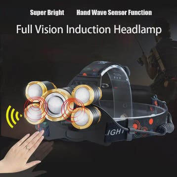 ESMARTER Sensor Hoofdlamp - 5x Super Bright LED, Waterdicht, Verzenden, Nieuw