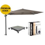 Challenger T1 premium zweefparasol 300x300 cm havanna   met, Ophalen of Verzenden, Nieuw