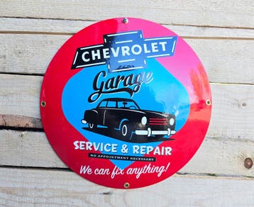 Chevrolet garage emaille bord, Verzenden, Nieuw