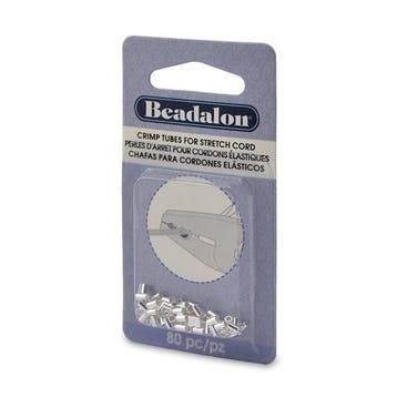 80 x Beadalon DQ Knijpkralen voor elastiek 0.7 of 0,8mm v..., Ophalen of Verzenden, Nieuw, Kraal