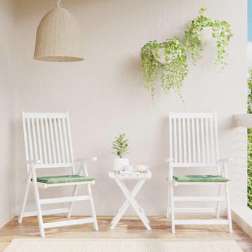 vidaXL Stoelkussens 2 st bladpatroon 40x40x4 cm stof, Verzenden, Nieuw, Groen