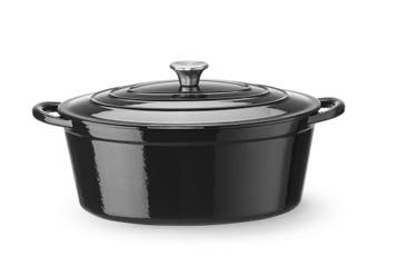 Braadpan geëmailleerd gietijzer, HENDI, 6,88L, Zwart, 405x25, Ophalen of Verzenden, Nieuw in verpakking