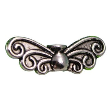 10 x tibetaans zilveren vlinder vleugel 6 x 22 x 4mm oogj..., Ophalen of Verzenden, Nieuw, Kraal