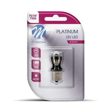 M-Tech LED P21W 12V - Canbus - Platinum - 14x Led diode..., Verzenden, Nieuw