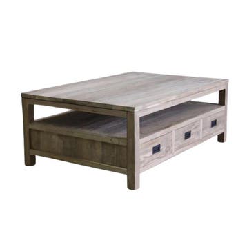 Salontafel gerecycled teakhout met 6 ladenSalontafels, Ophalen of Verzenden, Nieuw