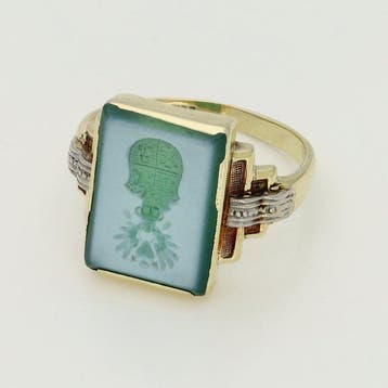 Ring - 14 karaat Geel goud - Chalcedoon, Nieuw