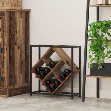 vidaXL Wijnrek 16 flessen Bewerkt hout Oudhout, Verzenden, Nieuw