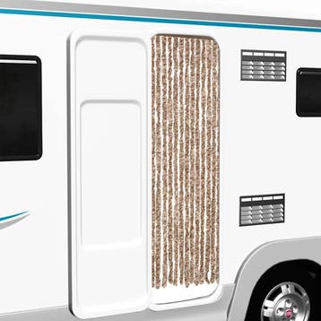 vidaXL Vliegengordijn 56x200 cm chenille beige en, Verzenden, Nieuw, Beige