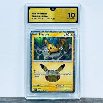 Pokémon Graded card - Pikachu 038 - 30th Anniversary –, Nieuw
