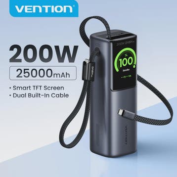 Vention 200W 25000mAh Powerbank: Draagbare Externe Batterij, Verzenden, Nieuw