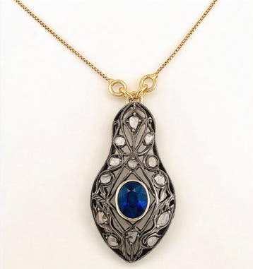 Zonder minimumprijs - Hanger - 18 karaat Geel goud, Zilver, Sieraden, Tassen en Uiterlijk, Antieke sieraden