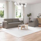vidaXL Bankstel 2 pcs Taupe 198 x 78 x 80 cm Stof, Huis en Inrichting, Banken | Bankstellen, Verzenden, Nieuw, Stof, Minder dan 150 cm
