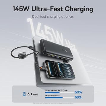 Baseus 145W Powerbank 25000mAh met Ingebouwde Type-C Kabels, Verzenden, Nieuw