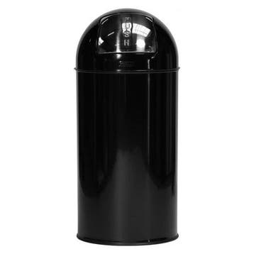 Afvalbak | Metaal (Zwart) | 40L | Duwdeksel | Ø350x740(h)mm, Verzenden, Nieuw in verpakking