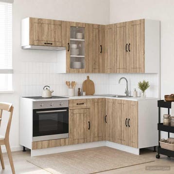 vidaXL Keukenblok LUCCA 8 st Sonoma Eiken Bewerkt hout, Verzenden, Nieuw, Bruin