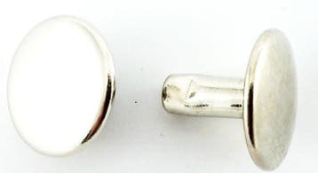 Dubbele holnieten 2 bolle kop Ø 9 mm, vernikkeld, vanaf 1..., Verzenden, Nieuw