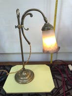 Tafellamp - Messing, Glas - Jean Noverdy