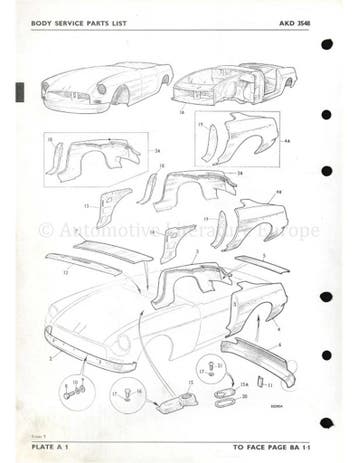 1963 - 1968 MG MGB ONDERDELENHANDBOEK ENGELS, Auto diversen