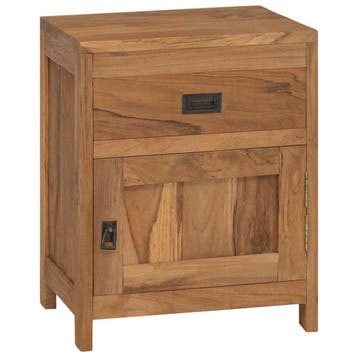 vidaXL Nachtkastje massief teakhout 40x30x50 cm, Verzenden, Nieuw, Minder dan 45 cm, Minder dan 55 cm