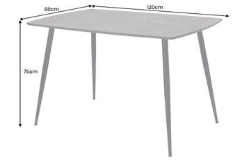 Eettafel APARTMENT 120 cm, grijze steenlook met zwart, Ophalen of Verzenden, Nieuw