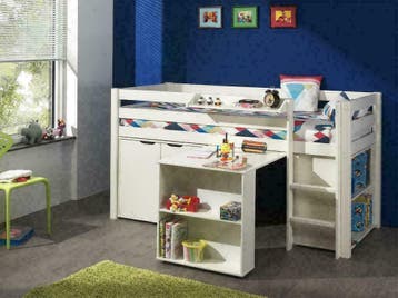 Halfhoogslaper met Bureau en Kasten veel modellen en kleuren, 90 cm, Eenpersoons, Verzenden, Nieuw