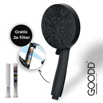 Douchekop - Handdouche - Met 2 Filters - Zwart - 10 Standen, Ophalen of Verzenden, Nieuw, Zwart