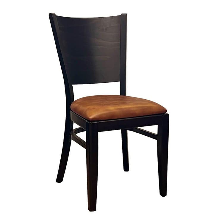 Stoel | ALESSIA | Kunstleer/Hout | Ary Cognac | Zwart Frame, Zakelijke goederen, Horeca | Keukenapparatuur, Nieuw in verpakking