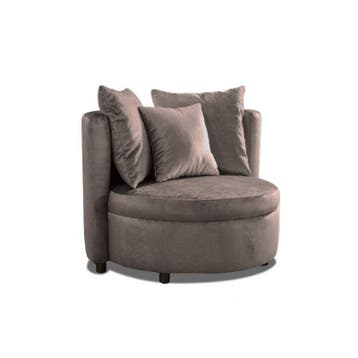 Fauteuil Lellens - fauteuils - Taupe, Nieuw, Stof