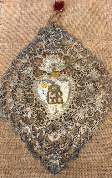 Votiefgeschenk - in zilver en met een gouden medaillon -
