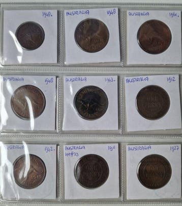 Australië, Nieuw-Zeeland. Collection of coins (Zonder
