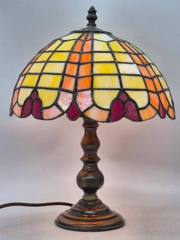 Lamp - Glas, Metaal - Tiffany-stijl tafellamp – gekleurd