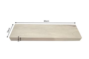Wandplank PURE 80cm mangohout naturel crème afwerking -, Ophalen of Verzenden, Nieuw