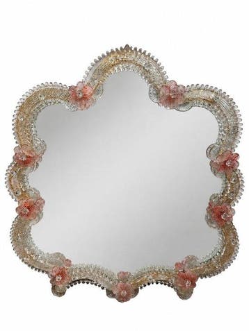 Spiegel - Muranoglas - Gesneden spiegel van Murano-glas met