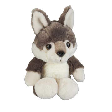 Pluche wolf knuffel - 18 cm - wilde dieren - speelgoed, Verzenden, Nieuw