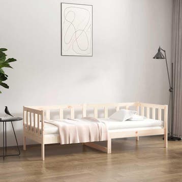 vidaXL Slaapbank zonder matras 80x200 cm massief grenenhout, Eenpersoons, Bruin, Verzenden, Nieuw