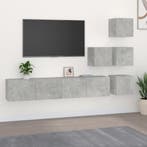 vidaXL Tv-wandmeubel bewerkt hout betongrijs, Verzenden, Nieuw, 50 tot 100 cm, Minder dan 100 cm