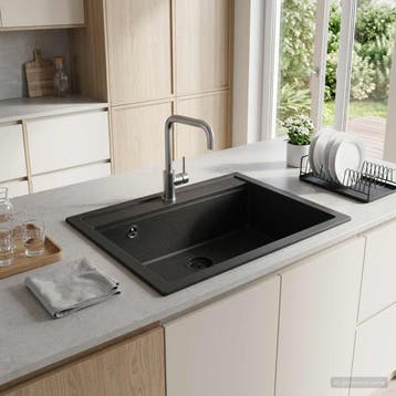 vidaXL Enkele spoelbak Graniet 60 x 51 x 30.5 cm Grafiet, Verzenden, Nieuw