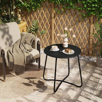 2dekans | eSituro ronde bijzettafel - metalen balkon en, Ophalen of Verzenden, Zo goed als nieuw