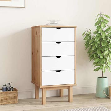 vidaXL Ladekast OTTA 45x39x90 cm massief grenenhout bruin en, Verzenden, Nieuw