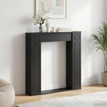 vidaXL Haardomlijsting Zwart 100 x 20 x 100 cm Bewerkt hout, Verzenden, Nieuw